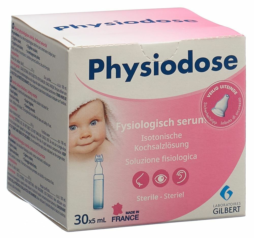 Sérum physiologique - 30 doses 5 ml -Aquitaine Materiel Secours