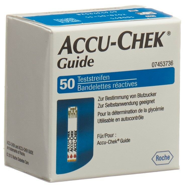 Bandelettes Accu-Chek Guide mesure de glycémie