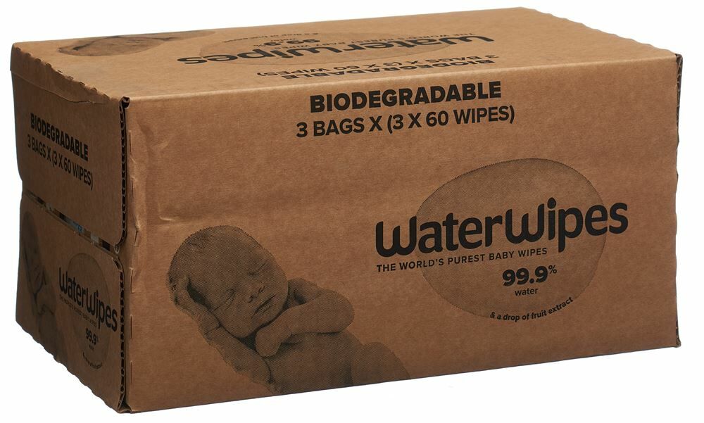 WaterWipes Lingettes Nettoyantes Bébé Biodégradables x60