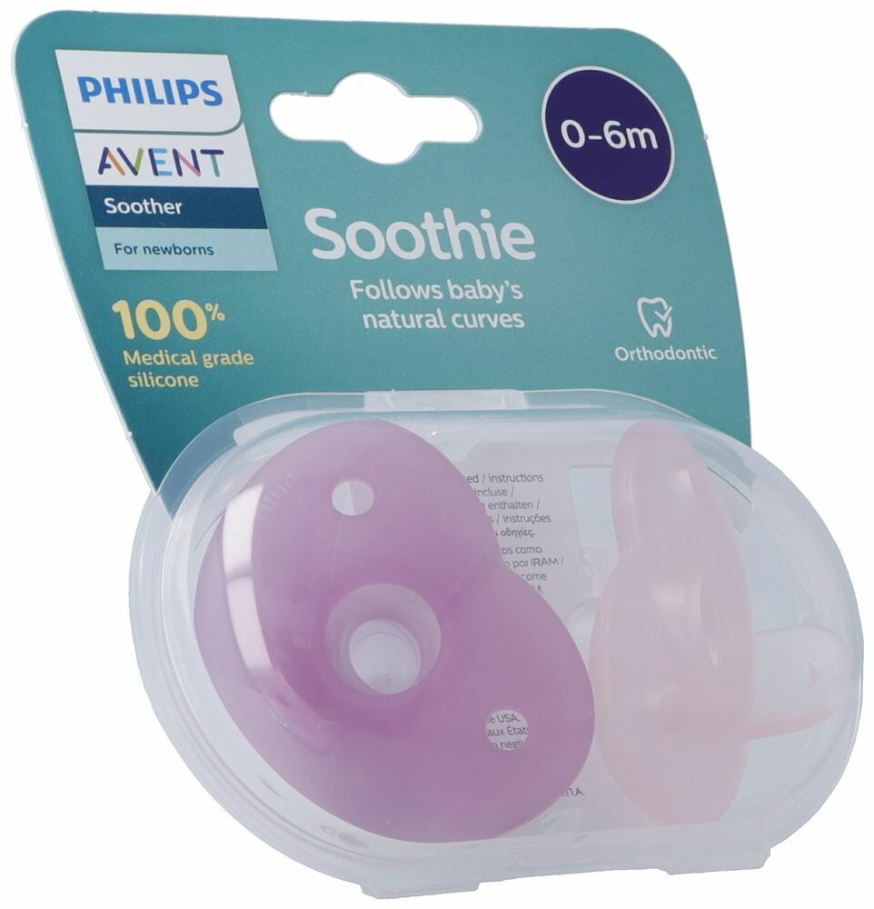 Philips Avent Curved Soothie Pink 0-6m inklusiv Stericase 2 Stk acquistare  online