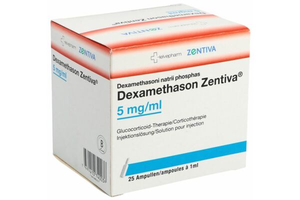 Dexamethason Zentiva Inj Lös 5 mg/ml 25 Amp 1 ml