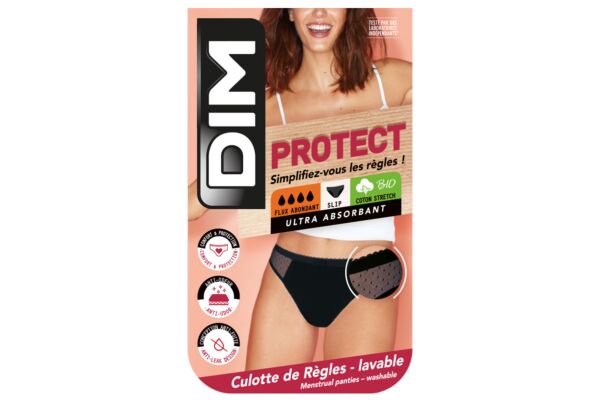 Dim Culotte menstruelle flux abondant 44-46 noir avec détail mesh