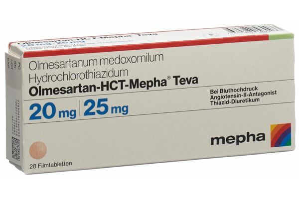 Olmesartan-HCT-Mepha Teva Filmtabl 20mg/25mg 28 Stk