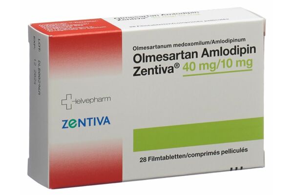 Olmesartan Amlodipin Zentiva Filmtabl 40/10 mg 28 Stk