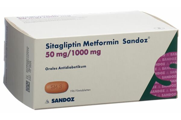 Sitagliptin Metformin Sandoz Filmtabl 50mg/1000mg 196 Stk