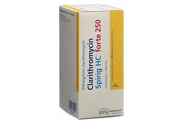 Clarithromycin Spirig HC forte Gran 250 mg/5ml zur Herstellung einer Suspension zum Einnehmen Fl 100 ml