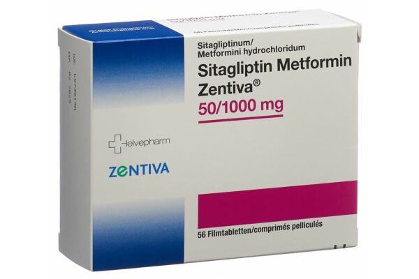 Sitagliptin Metformin Zentiva Filmtabl 50mg/1000mg 56 Stk