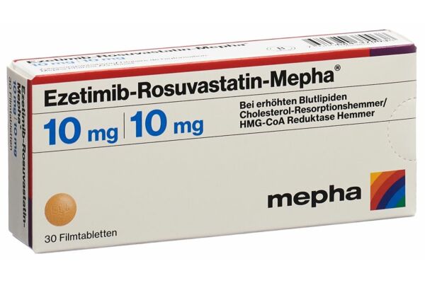 Ezetimib-Rosuvastatin-Mepha cpr pell 10mg/10mg 30 pce