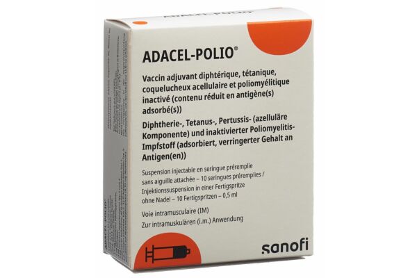 Adacel-Polio Inj Susp ohne Nadel 10 Fertspr 0.5 ml