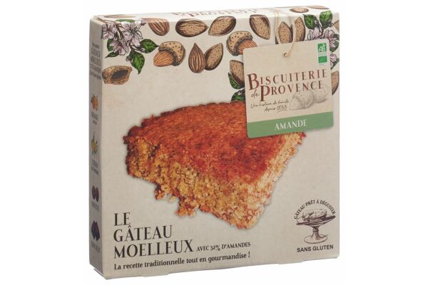 BISCUITERIE DE PROVENCE gâteau moelleux amande nature sans gluten bio sach 225 g