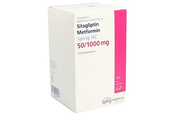 Sitagliptin Metformin Spirig HC Filmtabl 50mg/1000mg Ds 100 Stk