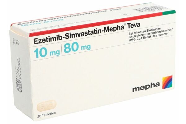 Ezetimib-Simvastatin-Mepha Teva Tabl 10/80 mg 28 Stk