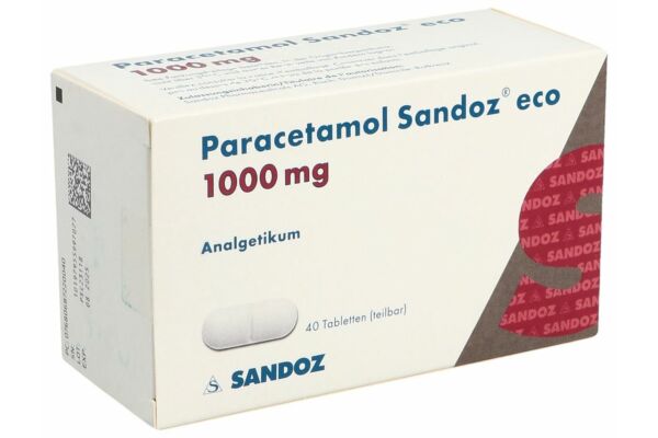 Paracétamol Sandoz eco cpr 1000 mg 40 pce