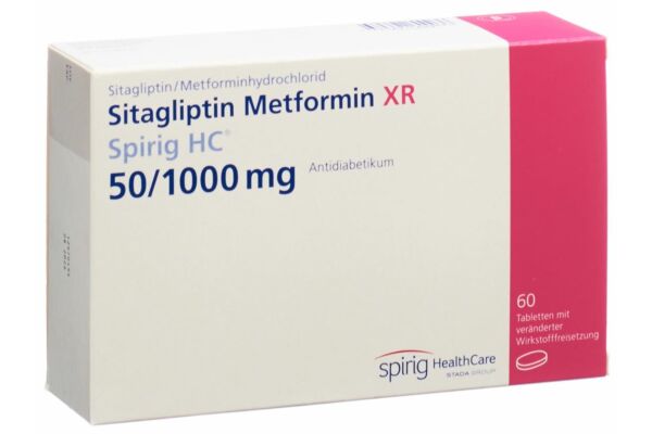 Sitagliptine Metformine XR Spirig HC cpr ret 50mg/1000mg 60 pce