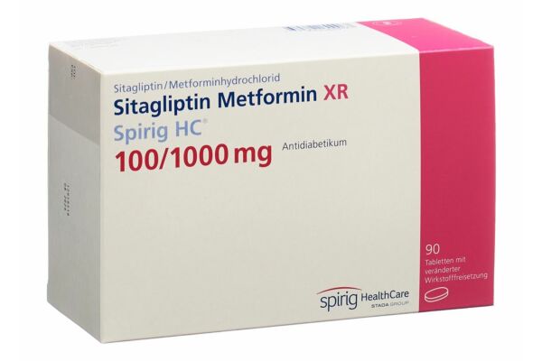 Sitagliptine Metformine XR Spirig HC cpr ret 100mg/1000mg 90 pce