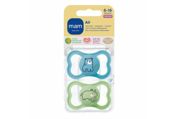 MAM Air Nuggi 6-16 Monate blue/green 2 Stk