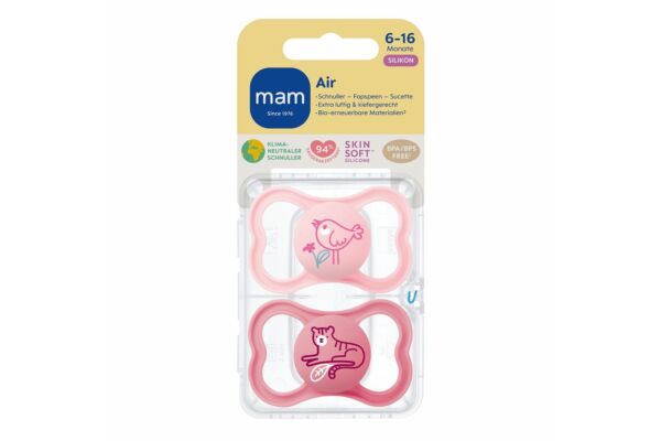 MAM Air Nuggi 6-16 Monate pink/pink 2 Stk