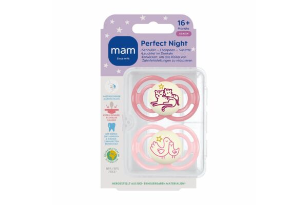 MAM Perfect Night Nuggi 16-36 Monate pink/pink 2 Stk