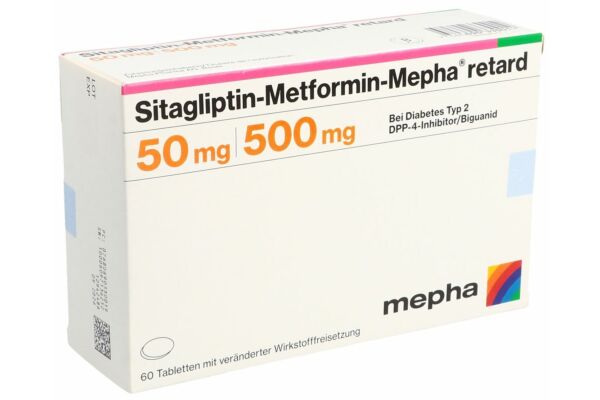 Sitagliptin-Metformin-Mepha Ret Tabl 50mg/500mg 60 Stk