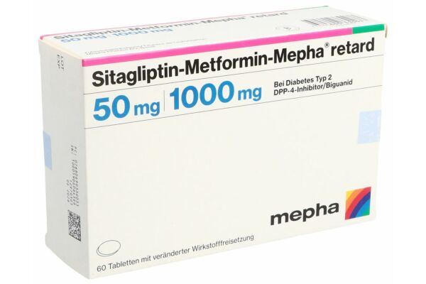 Sitagliptin-Metformin-Mepha cpr ret 50mg/1000mg 60 pce