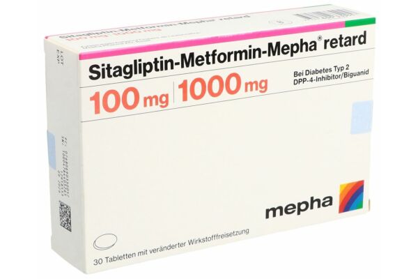 Sitagliptin-Metformin-Mepha cpr ret 100mg/1000mg 30 pce