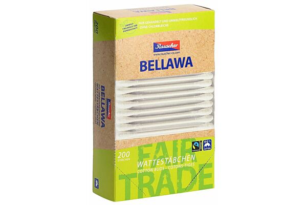 BELLAWA Fairtrade Wattestäbchen Box 200 Stk