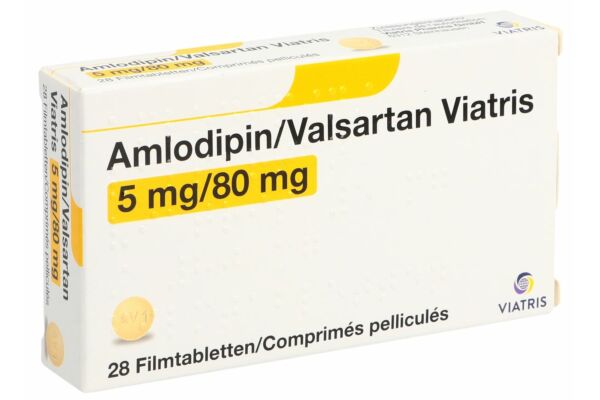 Amlodipin Valsartan Viatris Filmtabl 5mg/80mg 28 Stk