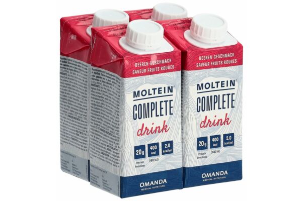 Moltein Complete Drink fruits rouges 4 tétra 200 ml