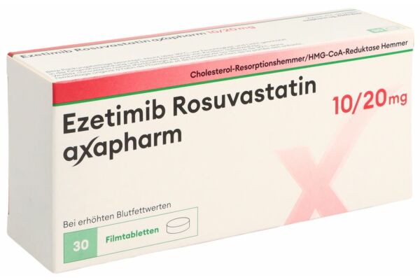 Ezetimib Rosuvastatin axapharm Filmtabl 10 mg/20 mg 30 Stk