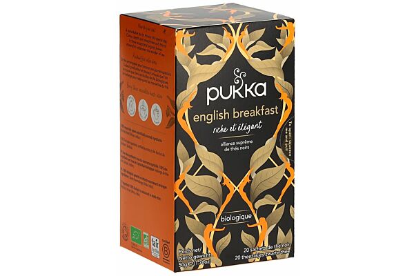 Pukka Elegant English Breakfast thé bio sach 20 pce