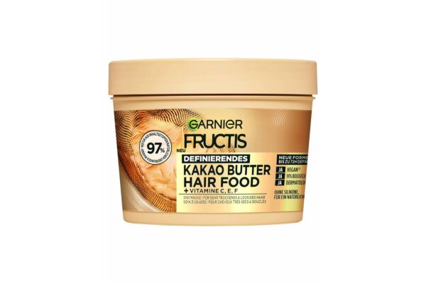 Fructis Definierendes Kakao Butter Hair Food 3in1 Haarmaske für trockenes und lockiges Haar 400 ml