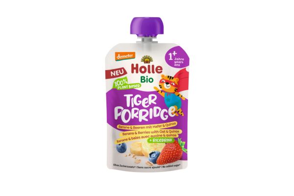 Holle Tiger Porridge banane baies avoine quinoa sach 110 g