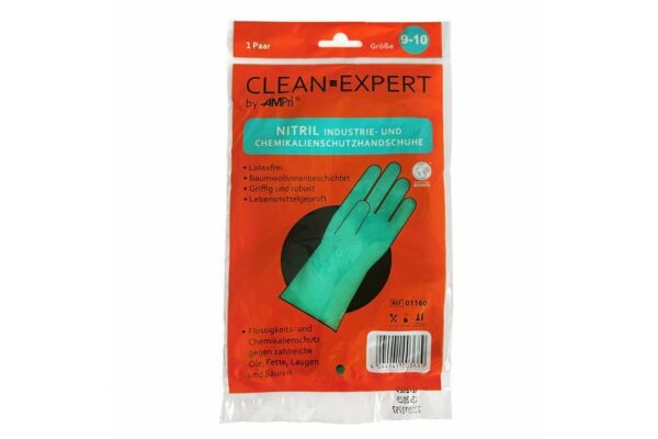 Ampri Gants en nitrile réutilisables Clean Expert XL sans latex doublure en coton sach 1 paire