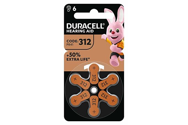 Duracell Batterie EasyTab 312 Zinc Air D6 1.4V 6 Stk