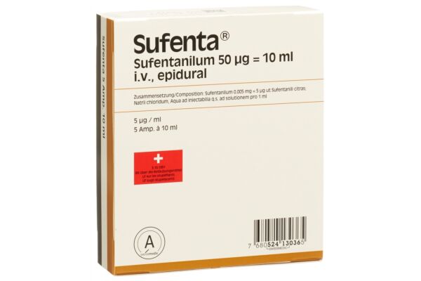 Sufenta Inj Lös 50 mcg/10ml 5 Amp 10 ml