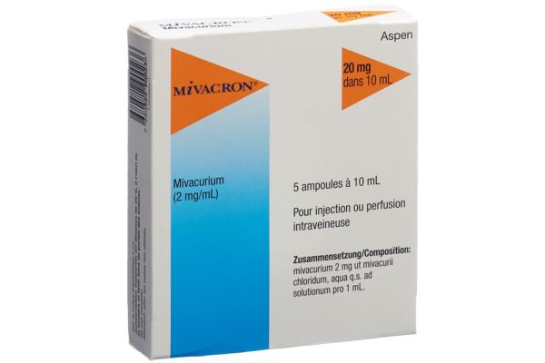 Mivacron Inj Lös 20 mg/10ml 5 Amp 10 ml