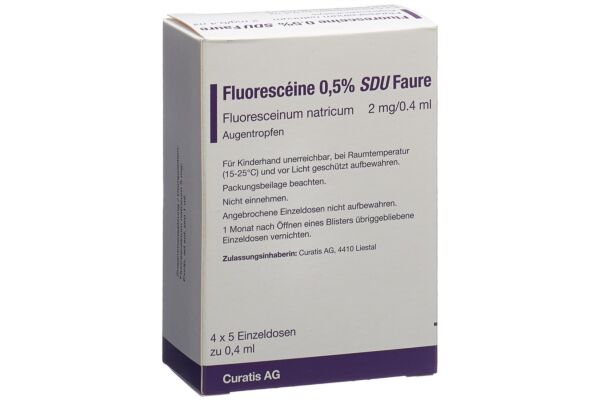 Fluoresceine SDU Faure Gtt Opht 0.5 % 20 x 0.4 ml