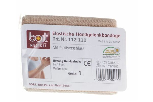 Bort Handgelenkbandage Velcro 8cm Gr1 -17cm beige