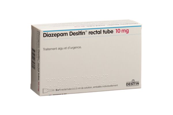 Diazepam Desitin rectal tube 10 mg 5 x 2.5 ml