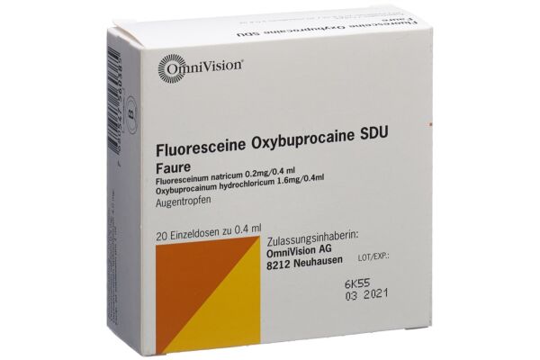 Fluoresceine Oxybuprocaine SDU Faure 0.4 % 20 x 0.4 ml