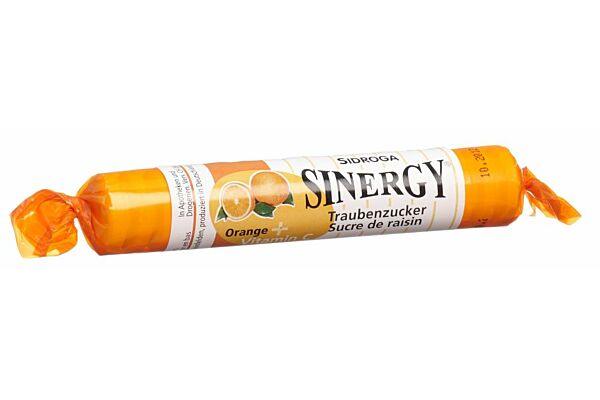 Sinergy Traubenzucker Orange + Vitamin C Rolle 40 g