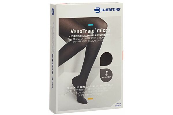 VENOTRAIN MICRO A-T KKL2 L plus/short geschlossene Fussspitze schwarz