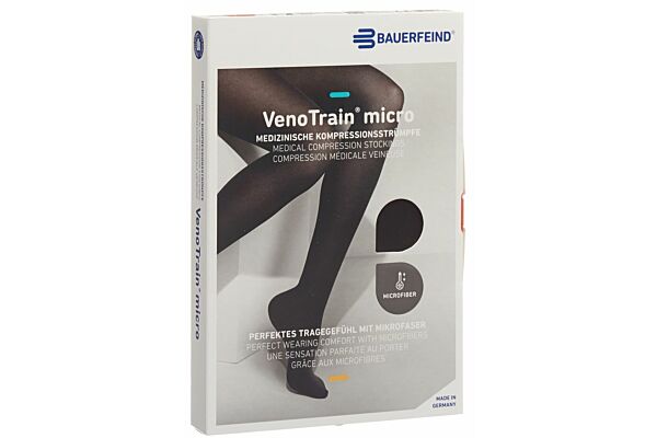 VENOTRAIN MICRO A-D CCL2 L plus/long pied fermé noir 1 paire