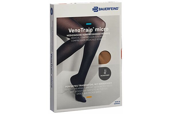 VENOTRAIN MICRO A-G CCL2 M normale/long pied fermé caramel Bande dentelle 1 paire