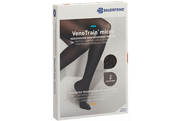 VENOTRAIN MICRO A-G KKL2 L plus/long geschlossene Fussspitze schwarz Haftband Spitze 1 Paar