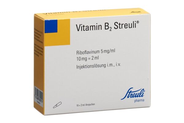 Vitamine B2 Streuli sol inj 10 mg/2ml 10 amp 2 ml