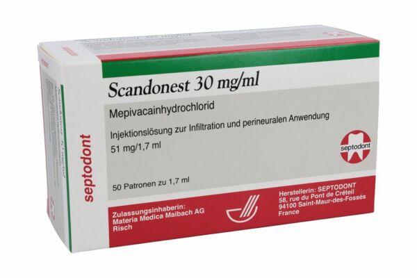 Scandonest Inj Lös 30 mg/ml 50 Patrone 1.7 ml