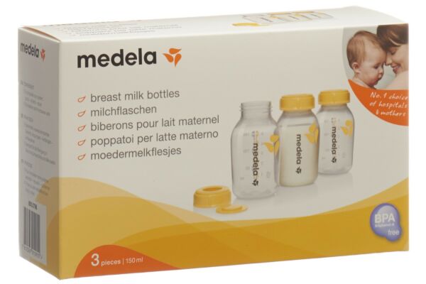 Medela Milchflasche 150ml inklusiv Deckel mit Einlage 3 Stk