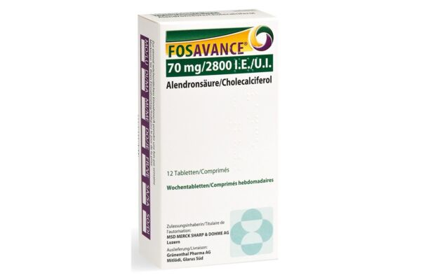 Fosavance Wochentabletten 70/2800 12 Stk