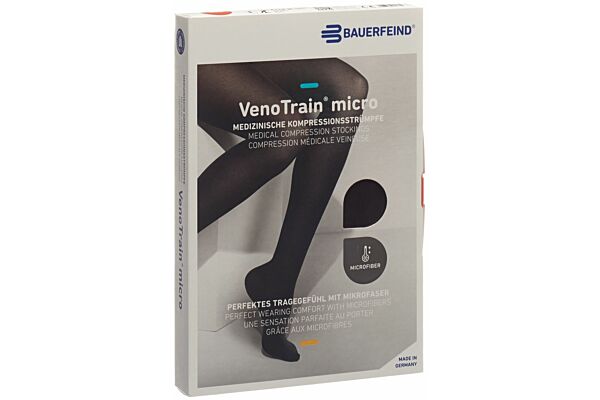 VENOTRAIN MICRO A-D KKL2 M plus/short offene Fussspitze schwarz 1 Paar